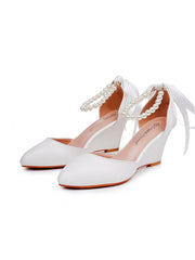 Scarpe Da Sposa Con Tacco A Zeppa Punta A Punta