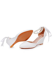 Scarpe Da Sposa Con Tacco A Zeppa Punta A Punta