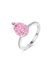 Anello Di Fidanzamento In Argento Sterling 925 Con Zircone Brillante Taglio A Pera