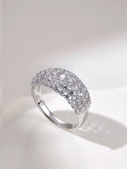 Anello A Fascia In Argento Sterling 925 Con Zirconi Bianchi