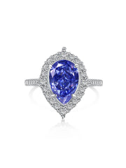 Anello Di Fidanzamento Con Zaffiro Taglio Brillante A Pera Da 2 Carati