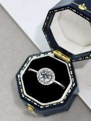 Semplice Anello Di Fidanzamento Rotondo Scintillante In Argento Sterling 925