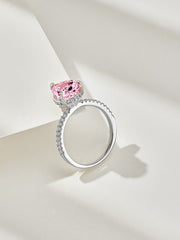 Anello Di Fidanzamento In Argento Sterling 925 Con Zircone Brillante Taglio A Pera