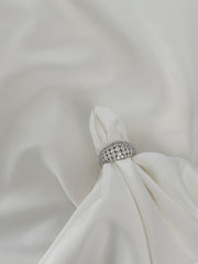 Anello A Fascia In Argento Sterling 925 Con Zirconi Bianchi