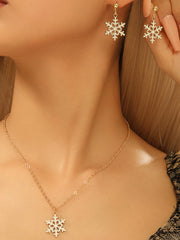 Set Da 3 Pezzi Con Clavicola A Forma Di Fiocco Di Neve Semplice Per Natale