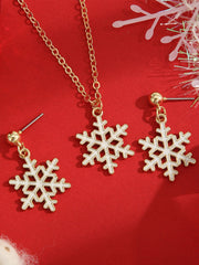 Set Da 3 Pezzi Con Clavicola A Forma Di Fiocco Di Neve Semplice Per Natale