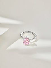 Anello Di Fidanzamento In Argento Sterling 925 Con Zircone Brillante Taglio A Pera