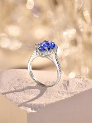 Anello Di Fidanzamento Con Zaffiro Taglio Brillante A Pera Da 2 Carati