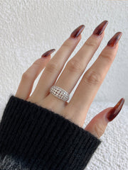 Anello A Fascia In Argento Sterling 925 Con Zirconi Bianchi