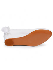 Scarpe Mary Jane Con Tacco Platform Punta Tonda Decorate Con Perline