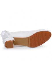 Scarpe Da Sposa Con Tacco Grosso Basso Punta Tonda Decorate Con Perline
