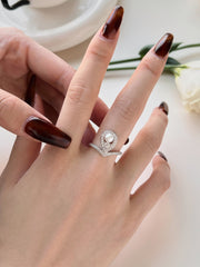 Anello Da Sposa Con Perla A Goccia In S925