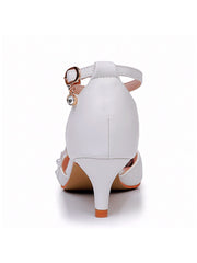 Scarpe Da Sposa Punta A Punta Decorate Con Pizzo Bianco E Strass