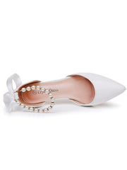 Scarpe Da Sposa Cinturino Alla Caviglia Tacco Kitten Punta A Punta