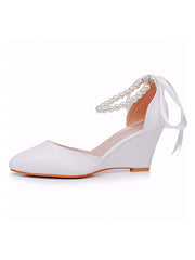 Scarpe Da Sposa Con Tacco A Zeppa Punta A Punta