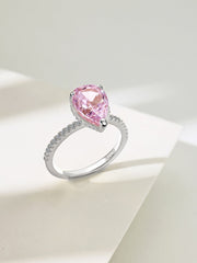 Anello Di Fidanzamento In Argento Sterling 925 Con Zircone Brillante Taglio A Pera