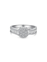Anello Nuziale Scintillante E Luminoso In Argento Sterling 925 Con Zirconi Cubici