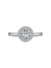 Semplice Anello Di Fidanzamento Rotondo Scintillante In Argento Sterling 925