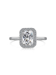 Anello Di Fidanzamento Con Zircone Rettangolare Lucido In Argento Sterling 925