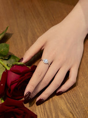Semplice Anello Di Fidanzamento Rotondo Scintillante In Argento Sterling 925