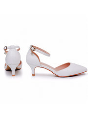 Scarpe Da Sposa In PU Opaco Punta A Punta Con Tacco Medio