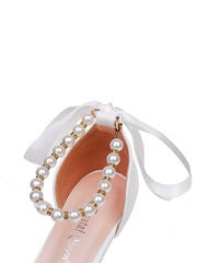Scarpe Da Sposa Cinturino Alla Caviglia Tacco Kitten Punta A Punta