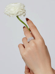 Anello A Fascia In Argento Sterling 925 Con Zirconi Bianchi