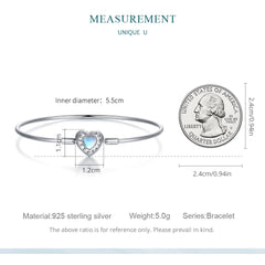 Braccialetto Con Cuore Blu In Pietra Di Luna Regalo Perfetto