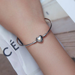 Braccialetto Con Cuore Blu In Pietra Di Luna Regalo Perfetto