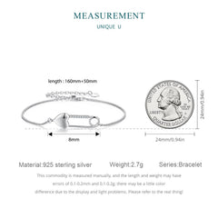 Braccialetto A Catena In Argento Sterling Con Spilla A Cuore