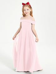Abiti Da Damigella Junior Chic Con Spalle Scoperte Rosa Cipria