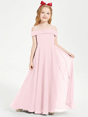 Abiti Da Damigella Junior Chic Con Spalle Scoperte Rosa Cipria
