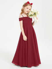Abiti Da Damigella Junior Chic Con Spalle Scoperte Borgogna