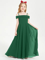 Abiti Da Damigella Junior Chic Con Spalle Scoperte Verde Scuro