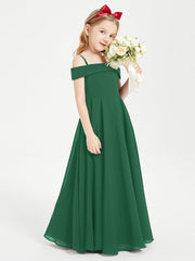 Abiti Da Damigella Junior Chic Con Spalle Scoperte Verde Scuro