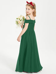 Abiti Da Damigella Junior Chic Con Spalle Scoperte Verde Scuro