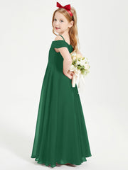 Abiti Da Damigella Junior Chic Con Spalle Scoperte Verde Scuro