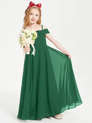 Abiti Da Damigella Junior Chic Con Spalle Scoperte Verde Scuro