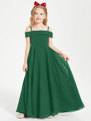 Abiti Da Damigella Junior Chic Con Spalle Scoperte Verde Scuro