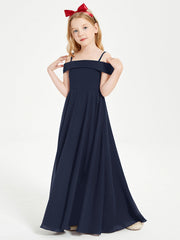 Abiti Da Damigella Junior Chic Con Spalle Scoperte Blu Scuro