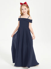 Abiti Da Damigella Junior Chic Con Spalle Scoperte Blu Scuro