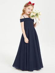 Abiti Da Damigella Junior Chic Con Spalle Scoperte Blu Scuro