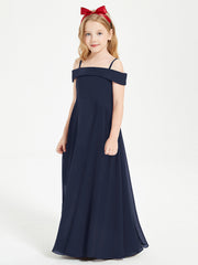 Abiti Da Damigella Junior Chic Con Spalle Scoperte Blu Scuro