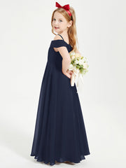 Abiti Da Damigella Junior Chic Con Spalle Scoperte Blu Scuro