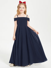 Abiti Da Damigella Junior Chic Con Spalle Scoperte Blu Scuro