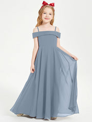 Abiti Da Damigella Junior Chic Con Spalle Scoperte Azzurro Polvere