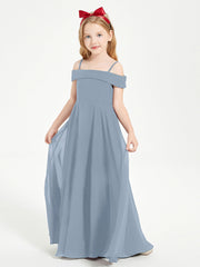 Abiti Da Damigella Junior Chic Con Spalle Scoperte Azzurro Polvere