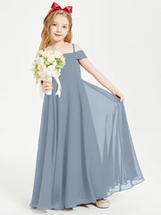 Abiti Da Damigella Junior Chic Con Spalle Scoperte Azzurro Polvere