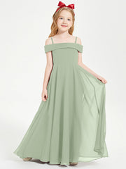 Abiti Da Damigella Junior Chic Con Spalle Scoperte Salvia Polvere