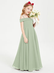 Abiti Da Damigella Junior Chic Con Spalle Scoperte Salvia Polvere